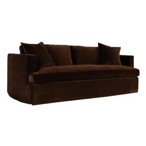 SF 0006 - Sofa - 3 Seater - Dark Chocolate Velvet Slip Cover