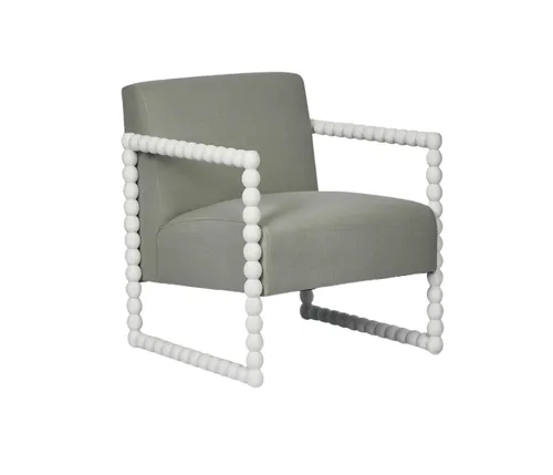 OC 0032 - Occasional Chair - Beaded White Oak Frame with Mint Foam Seat