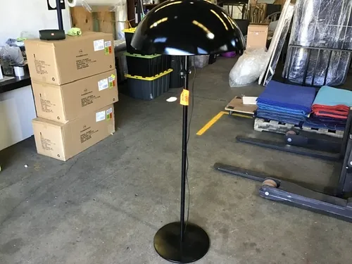 FL 9153 - Floor Lamp - Black with Large Canopy Metal Shade