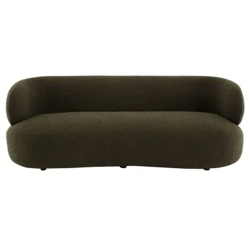 SF 0019 - Sofa - 3 Seater - Curved Profile Olive Green Boucle