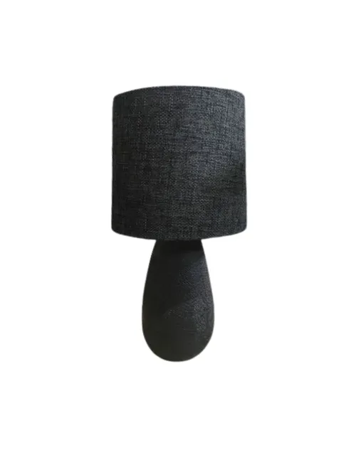 LP 5002 - Table Lamp - Black Textured Vase Base with Black Drum Shade
