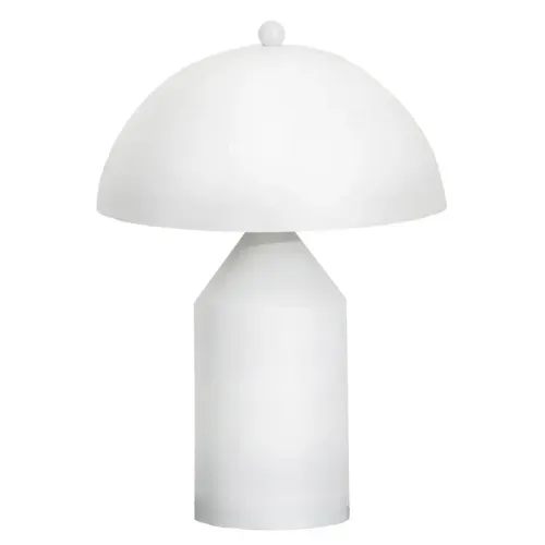 LP 0034 - Table Lamp - Matte White Cylindric Base & Dome Shade