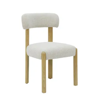 DC 0005 - Dining Chair - Mia Linen & Oak - Beige Fleck