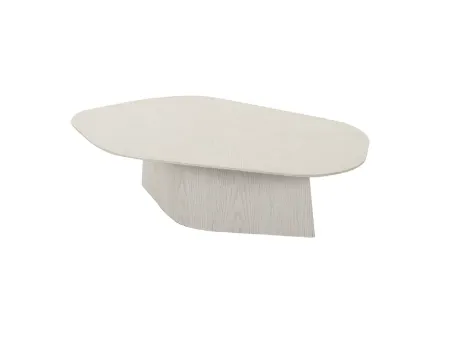 CT 0010 - Coffee Table - Large Free Shaped White Light Wood Grain