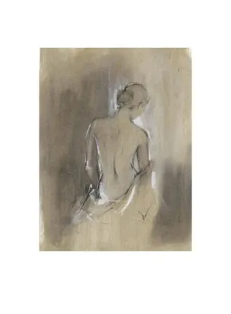 AW 0350B - Artwork - Medium - Contemporary Draped Figure in Brown Frame