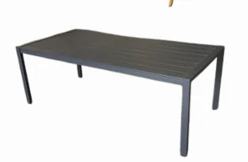 OD DT 4109 - Outdoor - Dining Table - Gun Metal Grey Slatted Aluminium 8 Seater