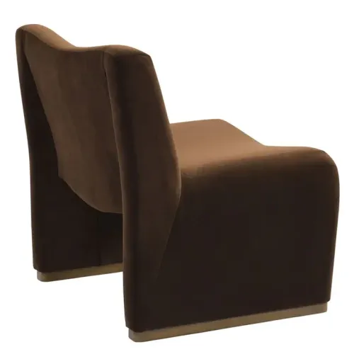 OC 1014 - Occasional Chair - Curved Dark Chocolate Velvet