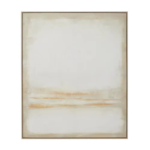 AW 0251 - Artwork - Large - Neutral Oil Painted Canvas in Emberly Ash Frame 