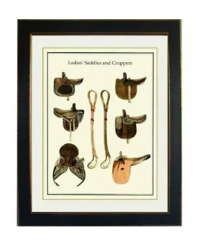 AW 6019 - Ladies Saddles & Cruppers in Small Gold Timber Frame