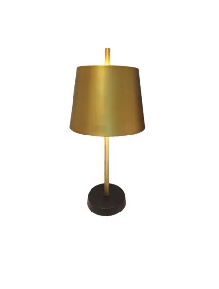 LP 0589 - Table Lamp - Metallic Black & Gold with Gold Shade