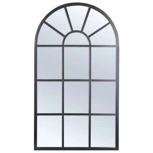 MIR 6100 - Mirror - Arch Window in Black Metal Frame