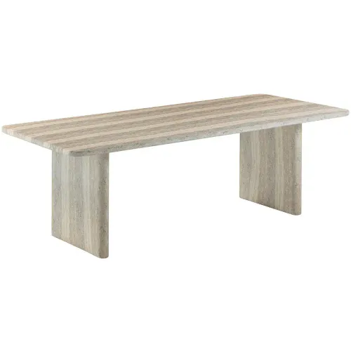 DT 0024 - Dining Table - Rectangular Travertine 