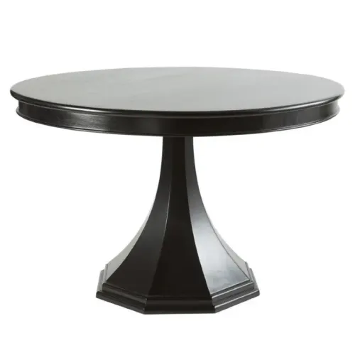 DT 0005 - Dining Table - Circular Black Timber Top & Pedestal Base