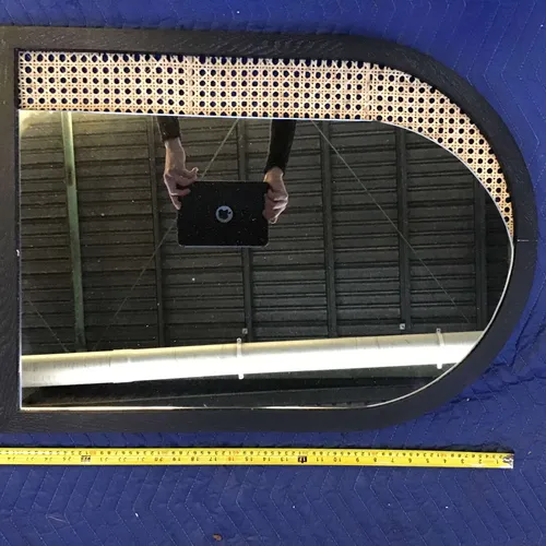 MIR 1902 - Mirror - Black Arch with Rattan Side