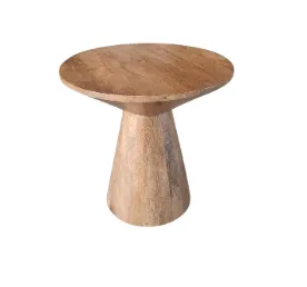 ST 0150 - Side Table - Natural Timber Circular on Cone Base