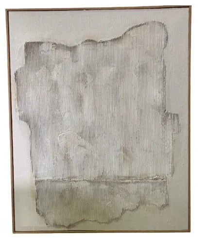 AW 1004 - Artwork - Large - Canvas Textured Neutral/White Tones Oak Frame 