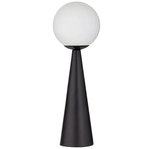 LP 0169 - Desk Lamp - Black Cone Base with White Glass Globe 