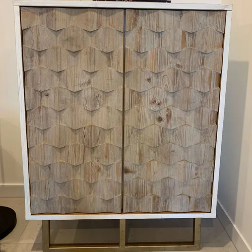 BF 1001 - BANC White & Natural Timber Buffet with Front Scale Finish