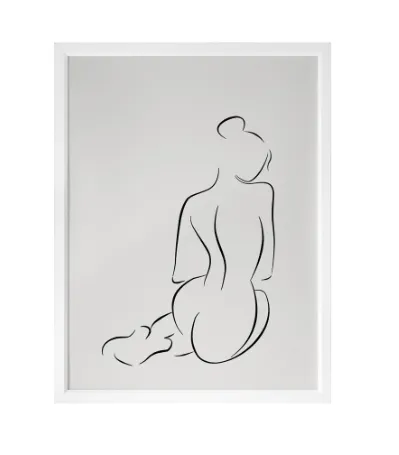 AW 4329 - Artwork - Large - Female Silhouette Print in White Frame