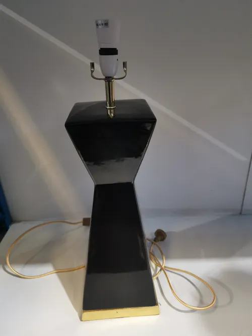 LP 5017 - Table Lamp - Black Angular with Gold Trim Base