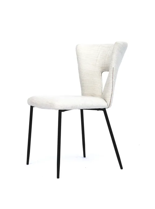 DC 6613 - Dining Chair - Dahlia Natural White with Black Base