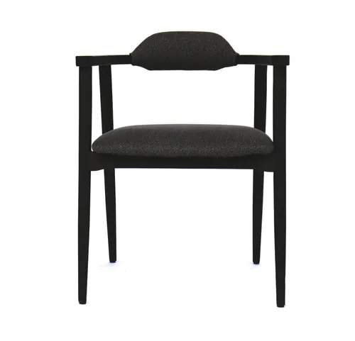 DC 7871 - Dining Chair - Black Timber Frame with Grey Upholstery
