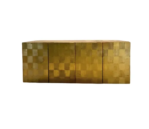 BUF 9797 - Gold 4 Door Buffet with Chequered Patterns - Luxe Range