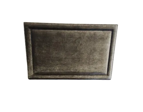 BH 8569 - Queen Bedhead - Brown Velvet with Stud Framed Panel