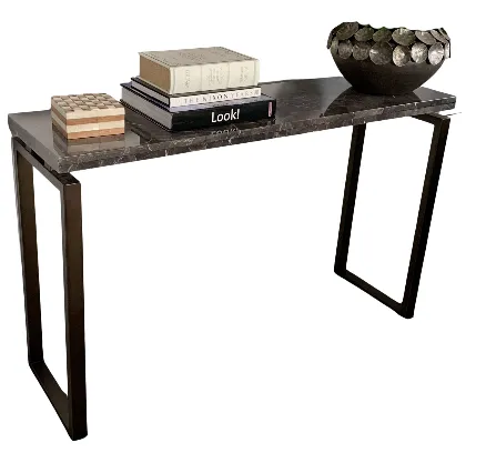 CN 9080 - Console - Elevated Brown Swirl Marble Top on Black Frame 