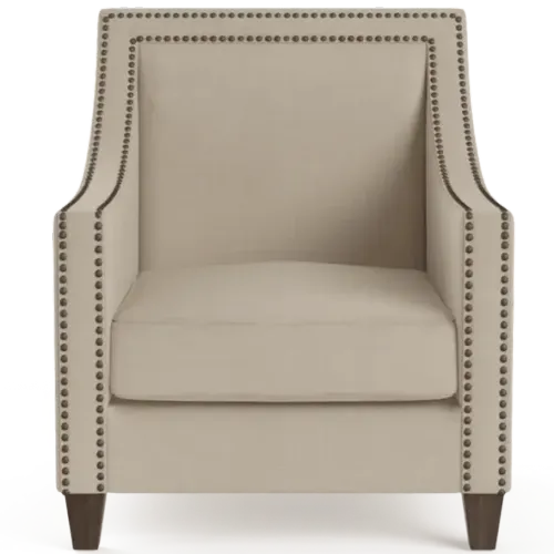 OC 3257 - Occasional Chair - Off White Linen with Studs - Sirius 015