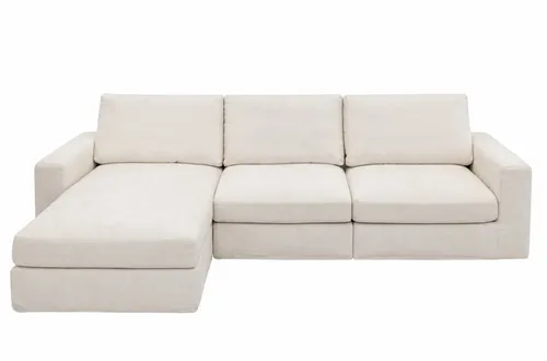 SF 0034 - Modular Sofa - Ivory Chenille 3-Piece Modular Sofa