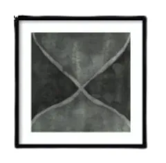 AW 1903 - Blue Grey Organic Triangles with White Border & Black Frame - Small Artwork