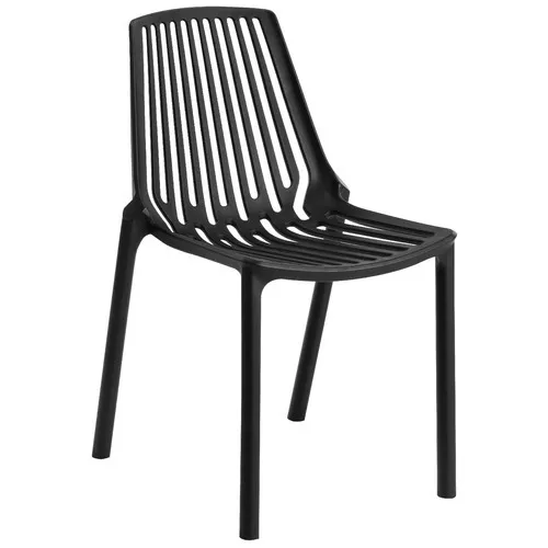 OD DC 4024 - Outdoor - Dining Chair - Black Polypropylene Slatted