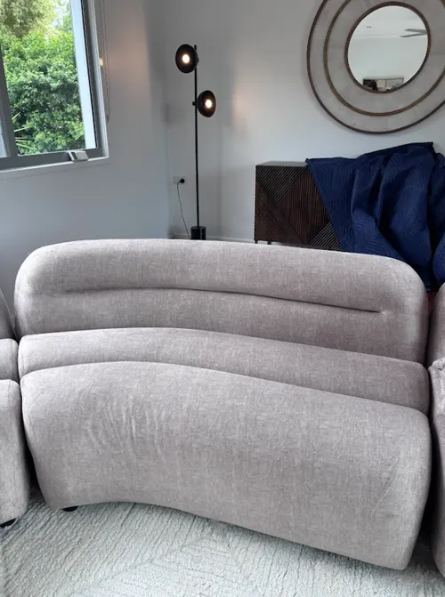 SF 0023A - Modular Sofa - Latte Chenille LAF Curved Edge Corner Modular Piece