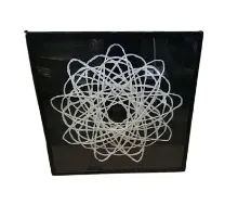 AW 1973 - Artwork - Medium - White Atom Acrylic on Black Background