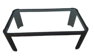 CT 0117 - Coffee Table - Rectangular & Glass Top with Black Base 
