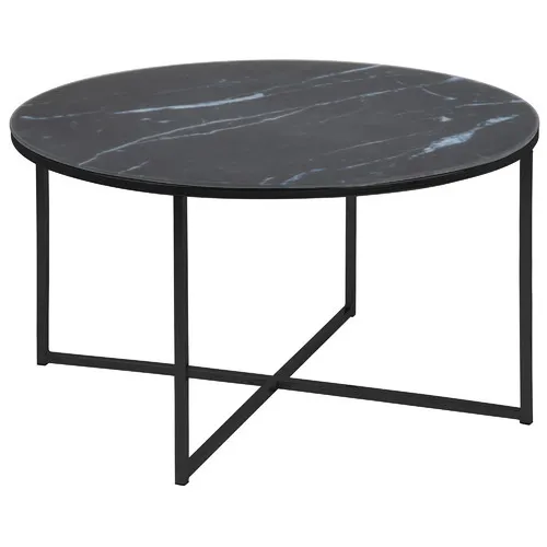 CT 0074 - Coffee Table - Tabitha Circular Black Frame with Black Marble Top