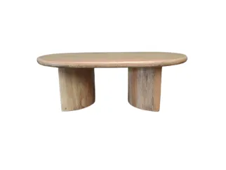 CT 0099 - Coffee Table - Timber Wash Oval with Half Moon Legs