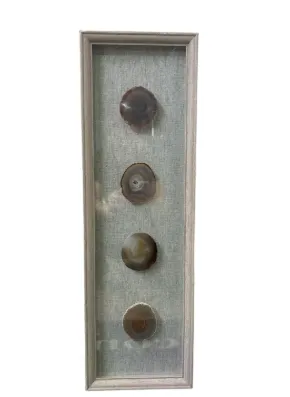 AW 0088 - Artwork - Medium - Shadowbox Quartz Light Grey Frame Grey Background 