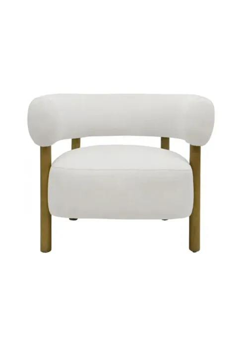 OC 7011 - Occasional Chair - Grey Soft Linen Seat & Curve Back with Timber Frame