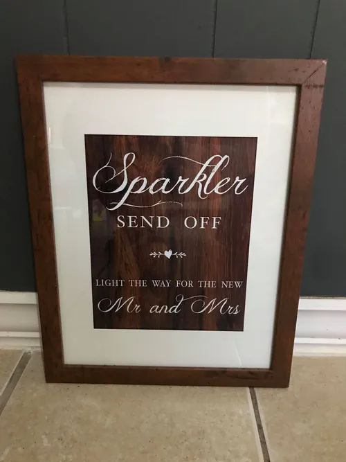 Framed Sparkler Send Off Sign