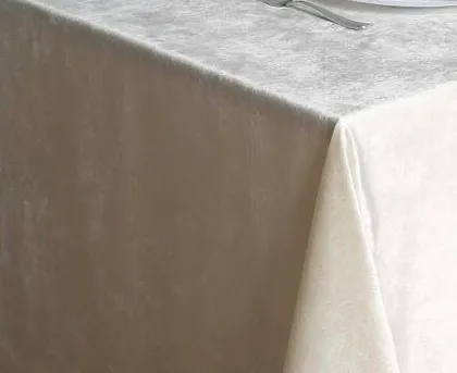 Ivory Velvet Tablecloth
