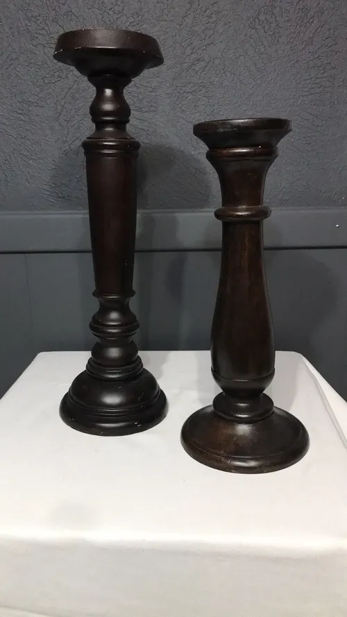 Oversized Wooden Candlesticks