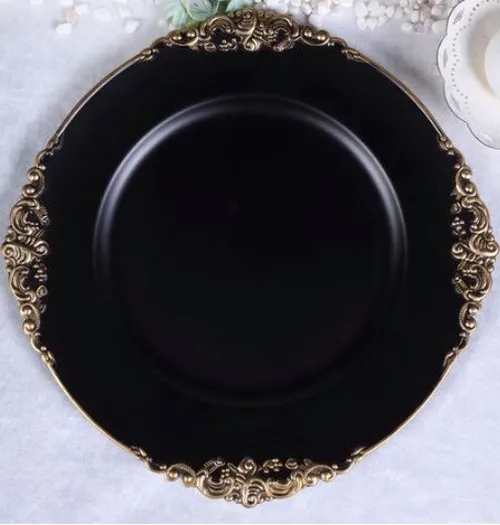 Black Ornate Charger