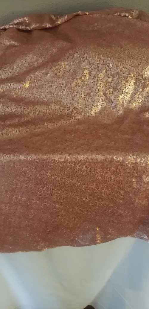 Rose Gold Sequin Tablecloth Round