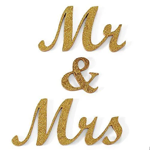 Gold Mr. and Mrs. Letters