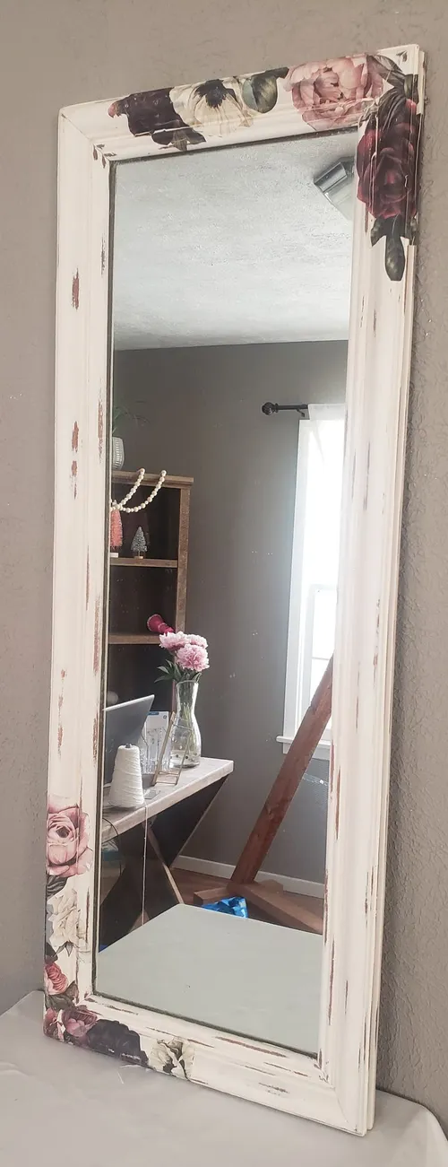 Hand Painted Floral Mirror