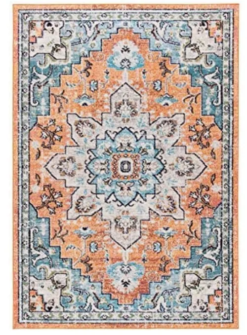 Orange/ Teal Rug