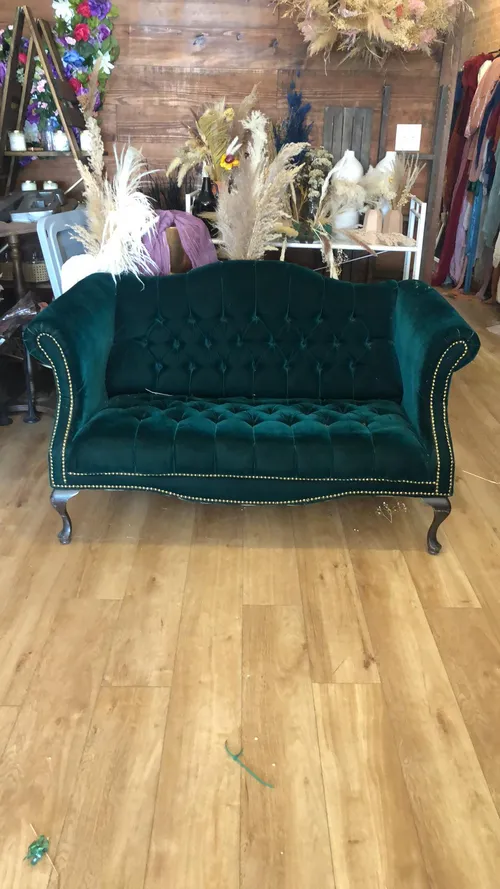 Green Velvet Settee