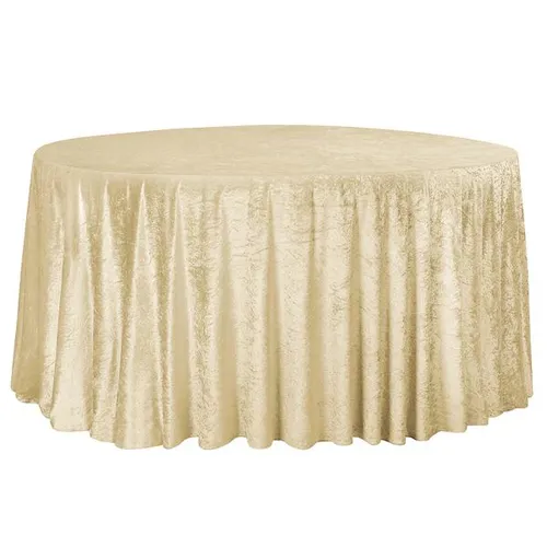 Champagne Velvet  Round Tablecloth
